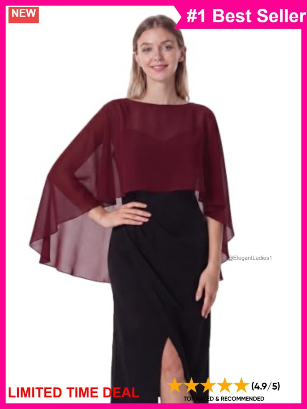 Sheer Chiffon Cape Shawl Wrap Asymmetrical Evening Cover Up